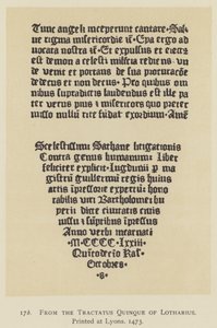 Du Tractatus Quinque de Lotharius, imprimé à Lyon - English School