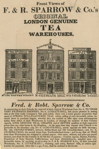 Vues de face des entrepôts de Fred & Robert Sparrow & Co - English School