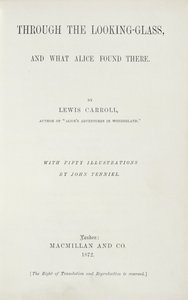Frontispice de Alice à travers le miroir par Lewis Carroll (1833-98), publié par Macmillan, 1872