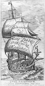 Frontispice de De mari libero, par Hugo Grotius et Paulus van Merula de Maribus, 1633 - English School