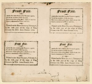 Foire de glace de 1814 - souvenirs imprimés sur la glace - English School