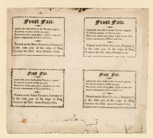 Foire sur la glace de 1814. Souvenirs imprimés sur la glace - English School