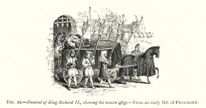 Funérailles de Richard II, montrant son effigie en cire (gravure) - English School