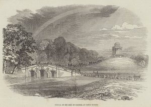 Funérailles du comte de Carlisle, au château Howard (gravure) - English School