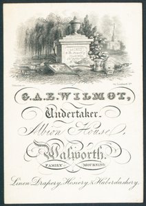 G A E Wilmot, entrepreneur de pompes funèbres, carte de visite
