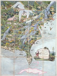 Jeu de la Bannière Étoilée ou Émigrants aux États-Unis, jeu de société c.1860 - English School