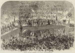 Garibaldi recevant des adresses au Crystal Palace