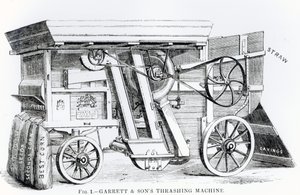 Machine combinée de battage et de nettoyage brevetée Garrett and Sons - English School