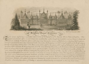 Vue générale du Royal Pavilion à Brighton - English School