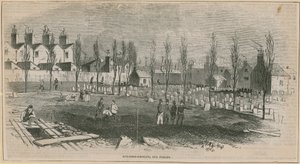 Vue générale du cimetière de Spa Fields - English School