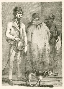 George Dyball, un mendiant aveugle de grande notoriété, et son chien Nelson - English School
