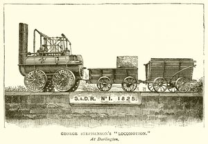 Locomotion de George Stephenson. À Darlington - English School