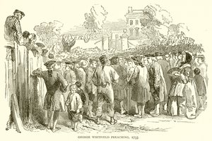 George Whitfield prêchant, 1735 - English School