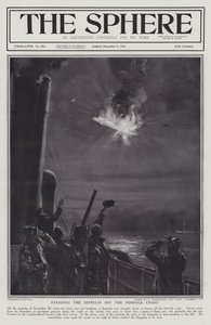 Zeppelin allemand abattu en flammes au large de la côte de Norfolk, Première Guerre mondiale, 28 novembre 1916