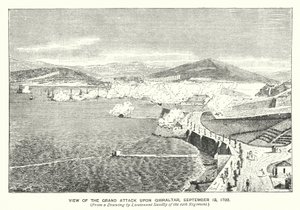 Gibraltar : Vue de la grande attaque sur Gibraltar