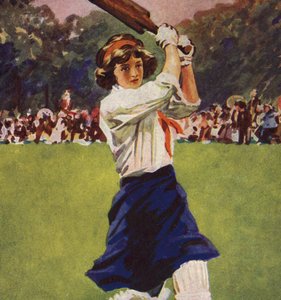 Fille jouant au cricket