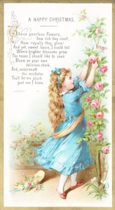 Fille cueillant des roses - English School