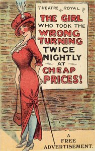 Fille lisant un prospectus de théâtre - English School