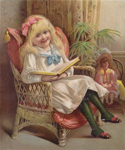 Fille lisant dans un fauteuil