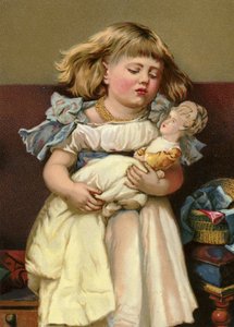 Fille avec une poupée malade