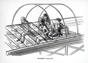 Wagon de vitrage utilisé au Crystal Palace de Paxton, 1850 - English School