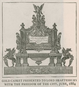 Coffret en or offert à Lord Shaftesbury avec la liberté de la ville, juin 1884 - English School