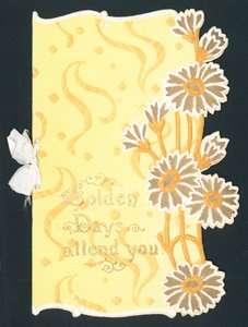 Carte de fleur dorée