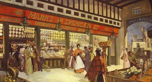 Grainger Market Hall Bazaar Newcastle, existe toujours dans sa forme originale, 1895