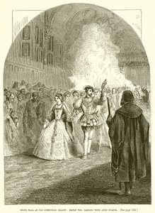 Grand bal au palais de Greenwich : Henri VIII dansant avec Anne Boleyn - English School