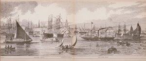 Grand Panorama de Londres, depuis la Tamise en direction de Shadwell, East India Docks et Limehouse, 1849 - English School