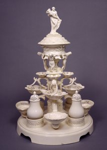 Grand plat de ménage ou centre de table, Leeds Pottery, vers 1780 (faïence) - English School