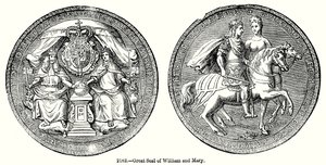 Grand sceau de William and Mary (gravure) - English School
