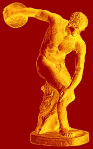 Athlète grec lançant le disque, illustration de l