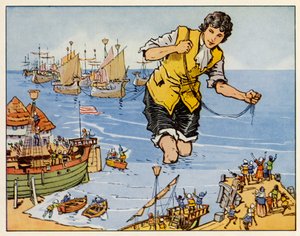 Les Voyages de Gulliver : Il capture la flotte à Blefuscu