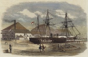 HMS Leopard en cale sèche à Shanghai - English School