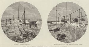 HMS Sanspareil contre le vent (gravure) - English School
