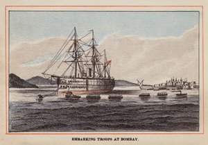 HM Indian Troop-Ship : Embarquement des troupes à Bombay