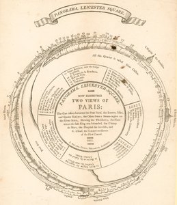 Deux vues de Paris par H A Barker, Panorama, Leicester Square, Londres
