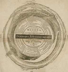 Vue de Messine en Sicile par H A Barker, Panorama, Leicester Square, Londres - English School