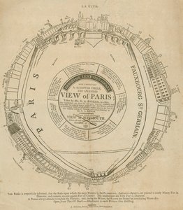 Vue de Paris par H A Barker, Panorama, Leicester Square, Londres