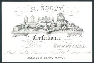 H Scott, confiseur, carte de visite - English School