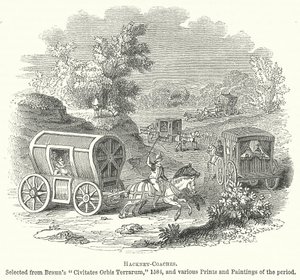 Hackney-Coaches (gravure) - English School