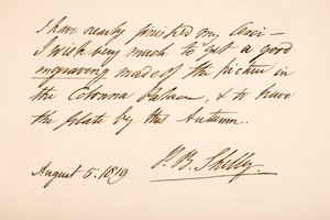 Écriture et signature de Percy Bysshe Shelley, 1819 - English School