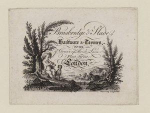 Quincaillerie et marchand de jouets, Brasbridge et Slade, carte de visite - English School