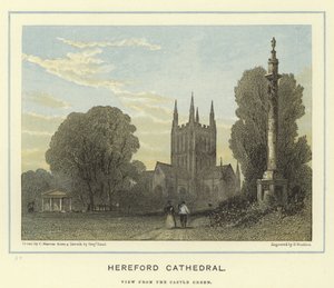 Cathédrale de Hereford, vue depuis Castle Green - English School