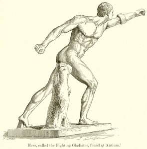 Héros, appelé le Gladiateur combattant, trouvé à Antium - English School