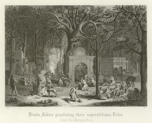Fakirs hindous pratiquant leurs rites superstitieux