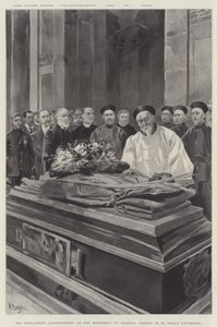 Son Excellence Li-Hung-Chang au monument du général Gordon dans la cathédrale Saint-Paul (lithographie) - English School