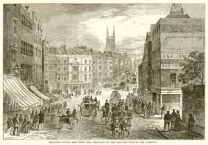 Holborn Valley et Snow Hill avant la construction du viaduc - English School