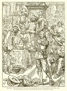 Maintien du président de la Chambre des communes dans son fauteuil lors du passage de la pétition de droit, 2 mars 1629 - English School